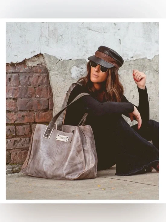 NWOT Bed Stu Leather Arlington Tan Rustic Teal DD Tote Shoulder Bag Retail $365 - Picture 13 of 13